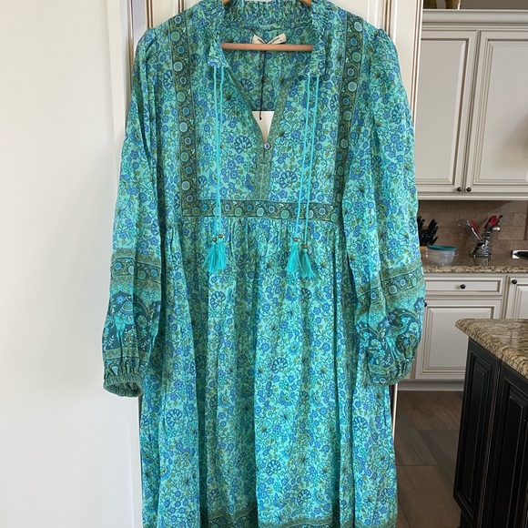 Spell Sundown Boho Dress Turquoise - Picture 4 of 9